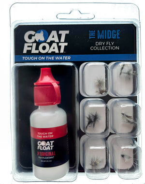 The Midge Dry Fly Collection - 12 Goat Float Flies, 6X Leader, & The Original Dry Fly Floatant Included-Flies-Goat Float Fly Fishing