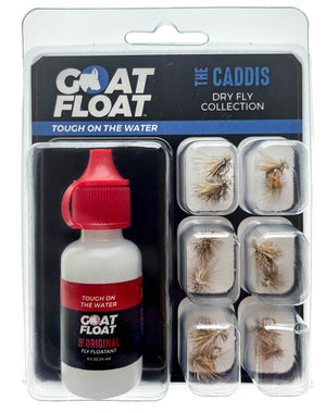 The Caddis Dry Fly Collection - 12 Goat Float Flies, 5X Leader, & The Original Dry Fly Floatant Included-Flies-Goat Float Fly Fishing